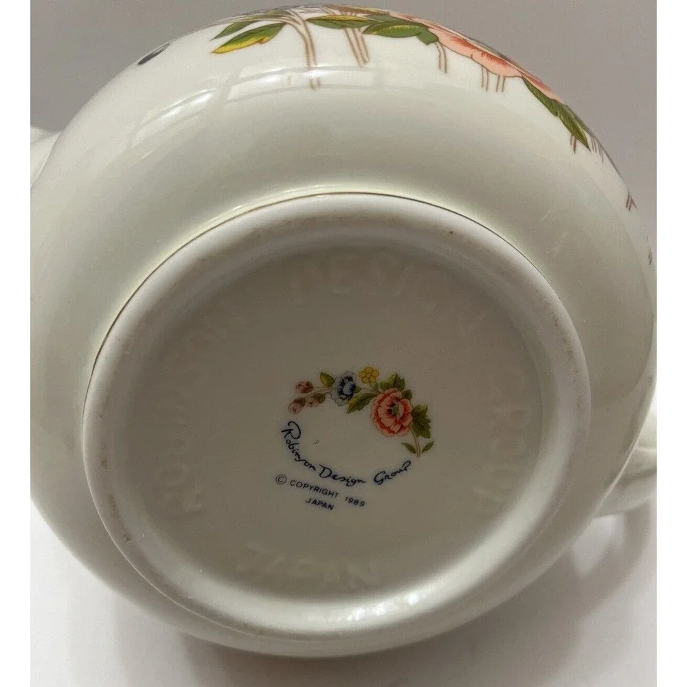 Robinson Design‎ Group China Spring Floral Flowers Orange Green Teapot Kitchen